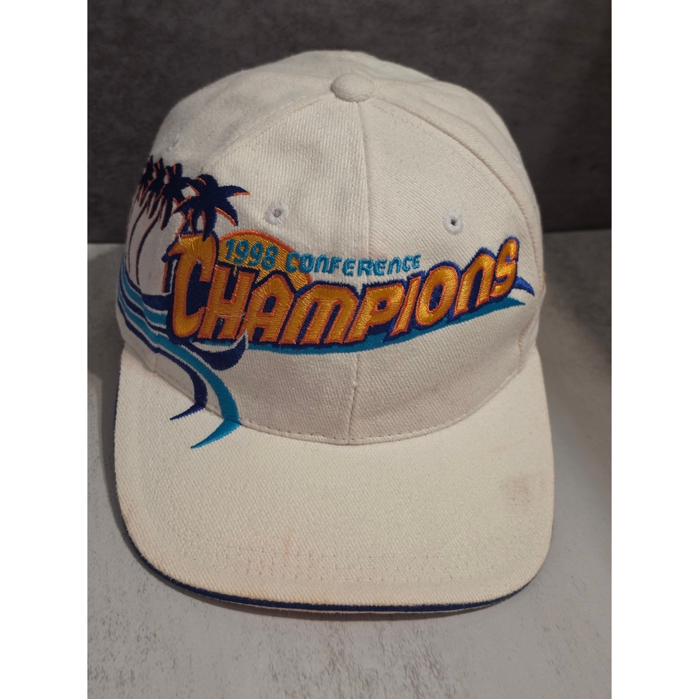 Vintage Sports Specialties 1998 NFL Conference Champions Hat Miami Bound White